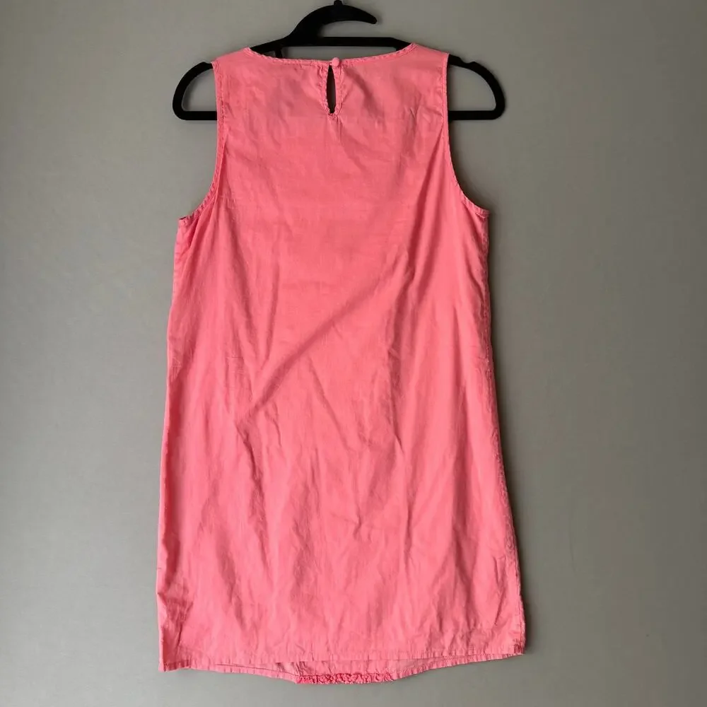 J. Crew sz XS pink 100% cotton‎ shift mod sleeveless mini dress